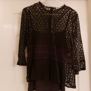 Black lace blouse